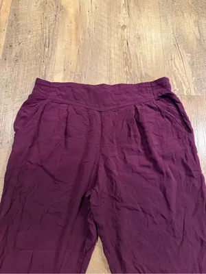 Free People women’s Tapered Chinos in Burgundy Small thumbnail 2