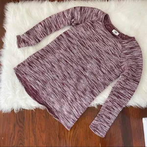 Old Navy Red Heather Sweater Burgundy Lightweight Small Cotton blend Layer Top thumbnail 3