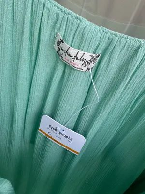 Z🐞Free People Mint Ruffle Spaghetti Strap Camisole thumbnail 7