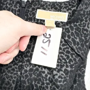 Michael Michael Kors Dress Women Size 6 Black Leopard Print‎ Sleeveless Mini thumbnail 6