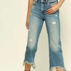 Lee Vintage Modern Daybreak Wide Leg‎ Cropped Raw Hem Denim Jeans thumbnail 2