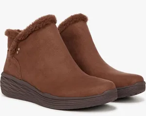 Ryka Brown Faux-Suede Fur-Trim Ankle Booties Size 8 thumbnail 1