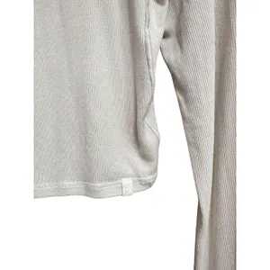 Lululemon athletica Women's Ribbed Long Sleeve Cropped off white top‎ size 2 thumbnail 3