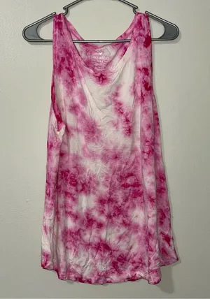Pink Tie-Dye American Eagle tank thumbnail 1