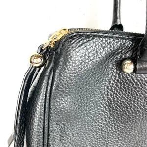 Kate Spade Womens Reis Shoulder Bag Black Pebbled Leather Triple Compartment thumbnail 9