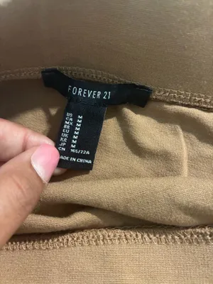 Forever 21 Vintage Style Camel Knit Midi Skirt // Minimalist Tan Pencil Skirt thumbnail 2