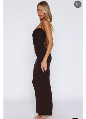 White Fox Break It Off Maxi Dress Espresso thumbnail 2