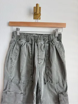 Abercrombie Baggy Cargo Pull On Pants Olive Green XXS Short thumbnail 5