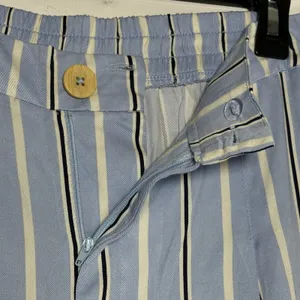 Rae Mode Blue White Striped Wide Leg Pants High Rise Rayon P6517 Womens‎ Large thumbnail 4