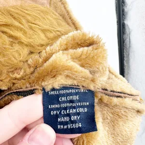 First Line Womens Y2K Tan Faux Suede Embroidered Penny Lane Faux Fur Jacket M‎ thumbnail 6