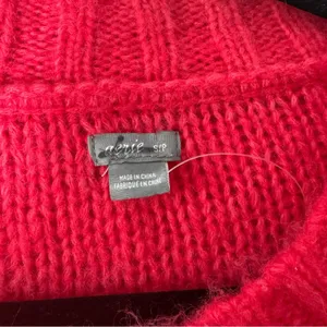 Aerie Peach Pink Happy Place Wool Blend Cable Knit Oversized Sweater Size Small thumbnail 4