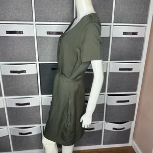 Matty M Womens Belted Linen Blend Casual Dress Olive Size Small thumbnail 5