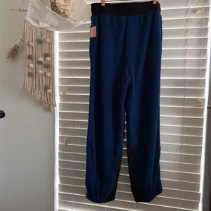 Free People Blue Fuzzy Teddy Cuddle Up Fleece Pants | large NEW thumbnail 4