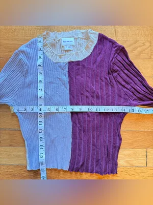 Find Me Now‎ Free People Bowie Color Block Dark Mauve Long Sleeve Shirt Medium thumbnail 5