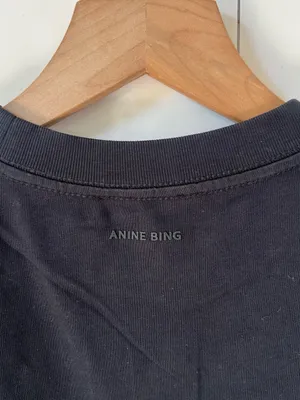 Anine Bing Myers Cropped Tee in Black NWT thumbnail 4
