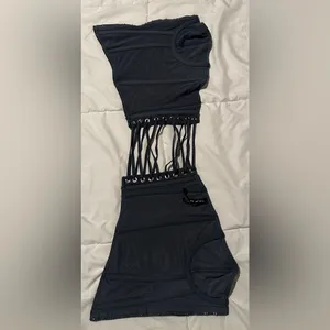 Urban Outfitters navy blue corset thumbnail 4