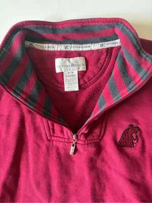 Cutter & Buck 1-4 Zip Sweatshirt Women Medium Red Maroon WSU Cougars Vintage thumbnail 1