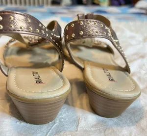 Rialto Gemma Low Wedge Slingback Sandals Bronze Gold Balls NO SIZE Approx 7-7.5 thumbnail 4