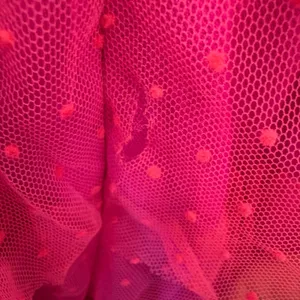 Lulus Dramatic Poise Magenta Pink Dot Tulle Puff Sleeve Tiered Mini Dress Size L thumbnail 12