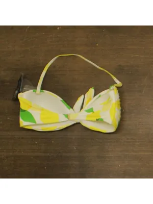 NWT Kate Spade Tie-Front Bandeau Bikini Top S1B237 White Yellow Multi M thumbnail 5