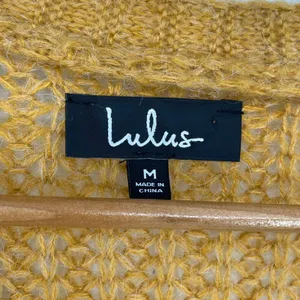 Lulus Oversized Slouchy‎ Knit Cardigan Sweater Mustard Yellow Pockets M Boxy thumbnail 5