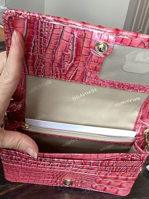Brahmin Minuette French Rose Pink Croc-Embossed Leather Crossbody thumbnail 7