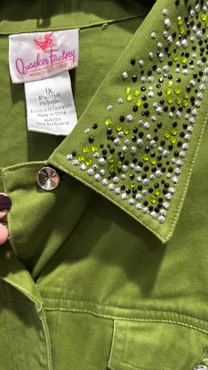 Quacker Factory Rhinestone Jacket w/Jewel Buttons Size 1X thumbnail 4