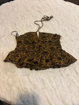 NWT Free People Dandelion Floral Halter Top Size M. thumbnail 8