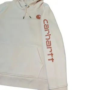 Carhartt Relaxed‎ Fit Hoodie Womens Large Peach Sweatshirt Logo Sleeve thumbnail 4
