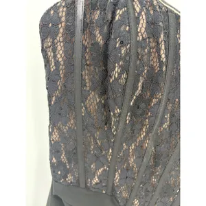 Betsy & Adam Gown Womens 2 Black Lace Corset‎ Sequin Ruched Formal Evening Dress thumbnail 7