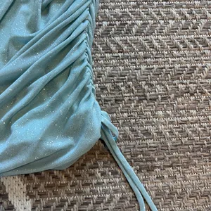 Jump Glitter Square Neck Ruched Long Sleeves Dress Sz M (blue) thumbnail 3