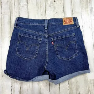 Levi's Women's Distressed Denim‎ Mid-Length Shorts Size 29 Blue Casual Summer thumbnail 4