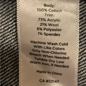 Talbots Vintage Dark Wash Denim Moto Jacket Ribbed Knit Collar Size 16W thumbnail 4