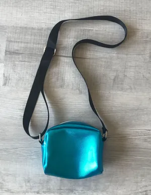 Metallic Blue Crossbody Bag thumbnail 1