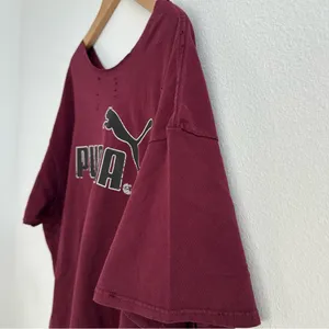 Burgundy Puma Off the Shoulder T-shirt thumbnail 5