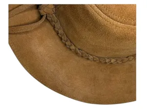 Express 𖤗 Suede Floppy Hat with Braided Trim 𖤗 Brown 𖤗 Festival Boho Hippie Vibe thumbnail 5