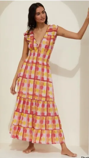 Anthropologie Ro’s Garden Hilda V Neck Dress Medium thumbnail 1