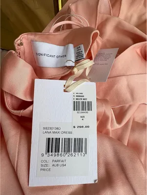 Significant Other Lana Maxi Dress in Parfait Pink, Size 4, Elegant Satin Evening thumbnail 4