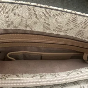 Michael Kors Cream Tote Bag with Signature Monogram thumbnail 4