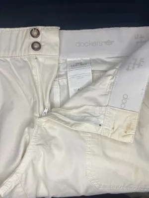 Dockers Womens White Crops Capris Pants Size 10 Comfort Stretch Waistband thumbnail 3