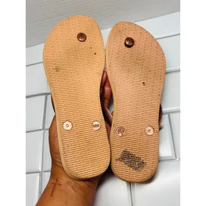 Havaianas Slim Flip Flops Rose Gold with Diamond-like stones embedded size 7/8 thumbnail 6
