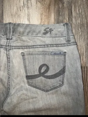 Seven7 Women's Y2K Light Gray Bootcut Flare Jeans thumbnail 3