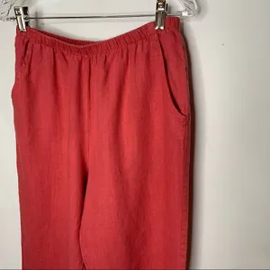 IVY Brand Linen Cropped Pants Capri Sz Medium Naturecore thumbnail 3