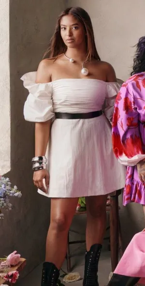 PRABAL‎ GURUNG x JC PENNEY Off Shoulder Ruffle Mini Dress Sz 4 thumbnail 1