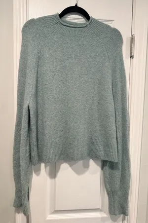 J.Crew Size S Sage Green Merino Wool Alpaca Blend Crewneck Sweater thumbnail 1