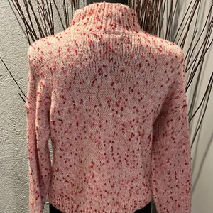🍒Lauren Conrad Pink Polka Dot Mock Turtleneck Sweater Size Small🍒 thumbnail 2