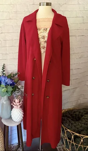 Boutique NEW Red ‘NYC Chic’ Over Coat thumbnail 1