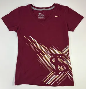 Nike Burgundy Tee with Gold Accents thumbnail 1