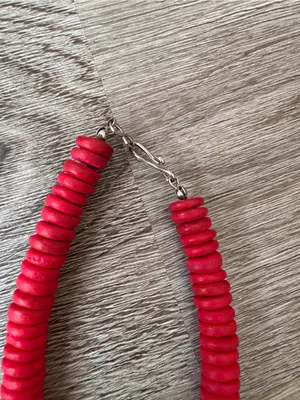 Teacher School Necklace Beaded Pencil Apple Bus Whimsical Vintage Red thumbnail 3