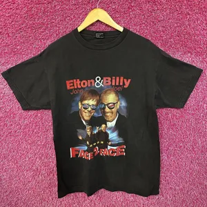 Elton John & Billy Joel Face 2 Face black Tee XL thumbnail 1